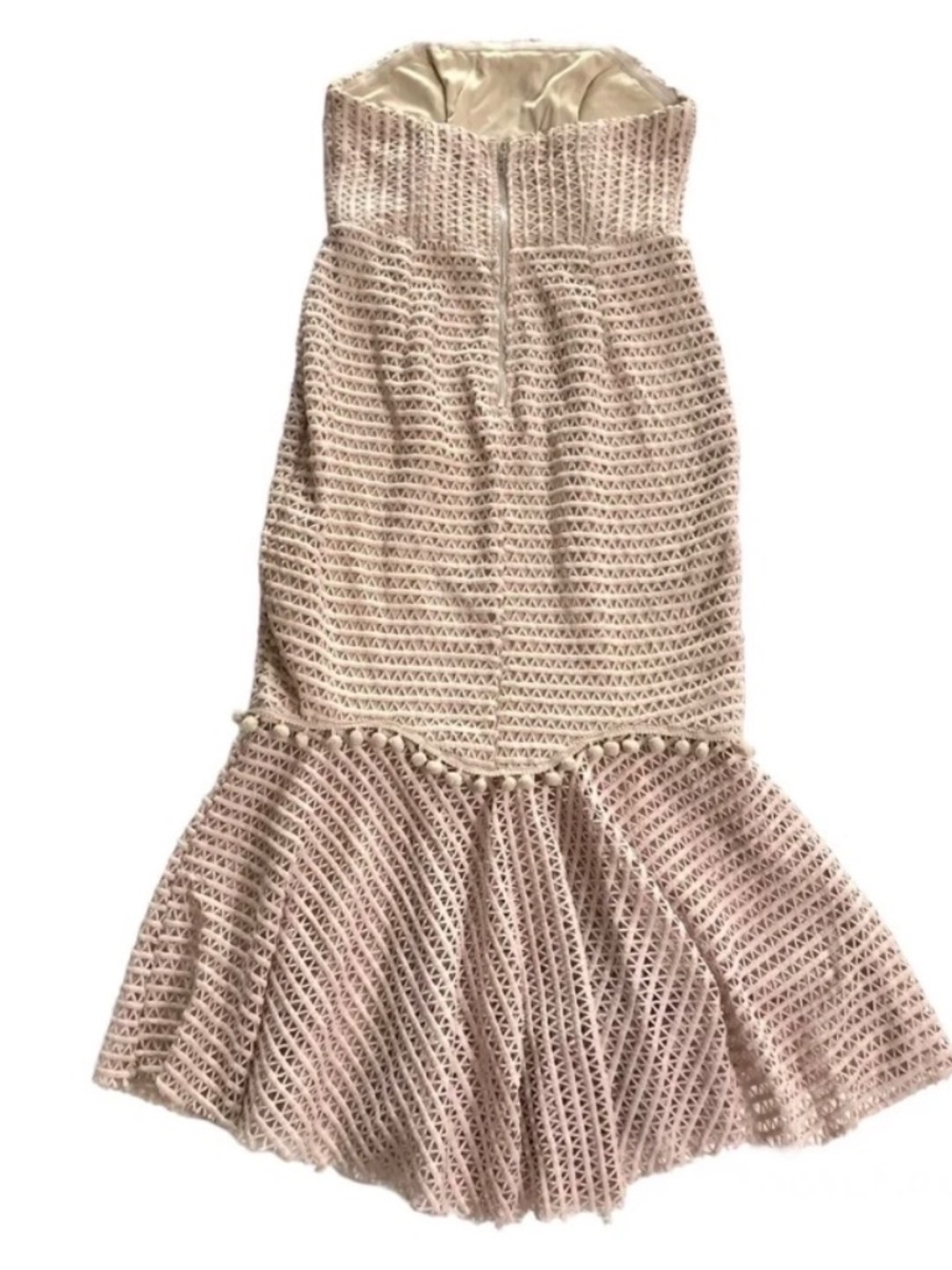 hello molly Strapless Crochet Mermaid Dress in Blush XS size 2 - Picture 3 of 7